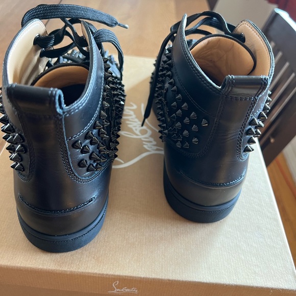 Christian Louboutin Black Orlando Flat Spiked Sneakers - Picture 5 of 16